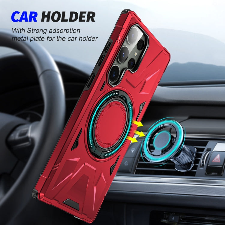 For Samsung Galaxy S23 5G MagSafe Magnetic Shockproof Phone Case with Ring Holder(Red) - Galaxy S23 5G Cases by buy2fix | Online Shopping UK | buy2fix