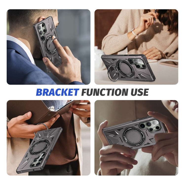 For Samsung Galaxy S23+ 5G MagSafe Magnetic Shockproof Phone Case with Ring Holder(Dark Grey) - Galaxy S23+ 5G Cases by buy2fix | Online Shopping UK | buy2fix