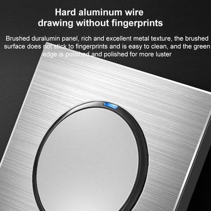 86mm Gray Aluminum Wire Drawing LED Switch Panel, Style:Two Open Dual Control - Consumer Electronics by buy2fix | Online Shopping UK | buy2fix