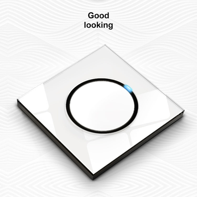 86mm Round LED Tempered Glass Switch Panel, White Round Glass, Style:Two Open Dual Control - Consumer Electronics by buy2fix | Online Shopping UK | buy2fix