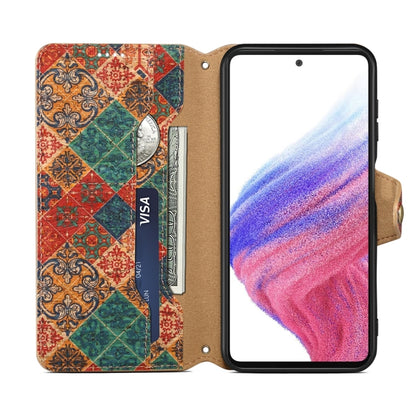 For Samsung Galaxy A05s Denior Flower Language Series Cork Fabric Oil Edge Leather Phone Case(Winter) - Galaxy Phone Cases by Denior | Online Shopping UK | buy2fix