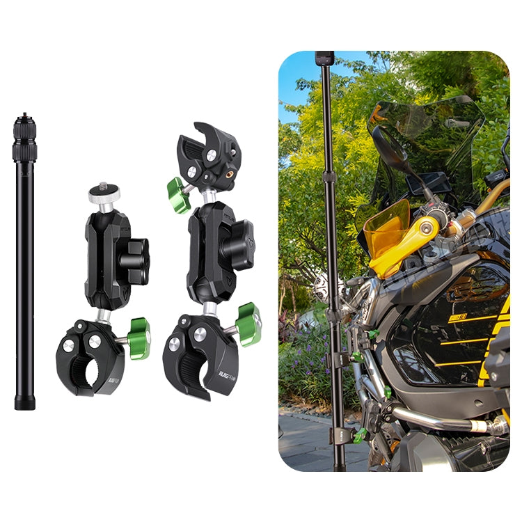 RUIGPRO Crab Clamp Action Camera Bracket 1/4 Dual-Head Crab 3-Stage Selfie Stick - Holder by RUIGPRO | Online Shopping UK | buy2fix