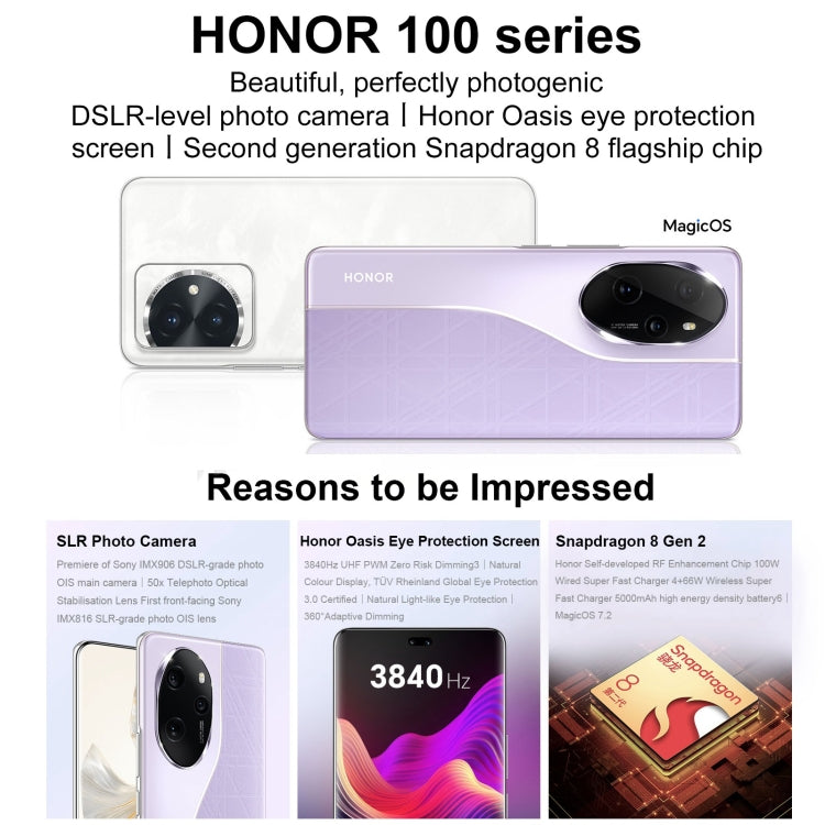 Honor 100 Pro, 16GB+512GB, Screen Fingerprint Identification, 6.78 inch MagicOS 7.2 Snapdragon 8 Gen 2 Octa Core up to 3.19GHz, Network: 5G, NFC, OTG, Support Google Play(Blue) - Honor by Huawei | Online Shopping UK | buy2fix