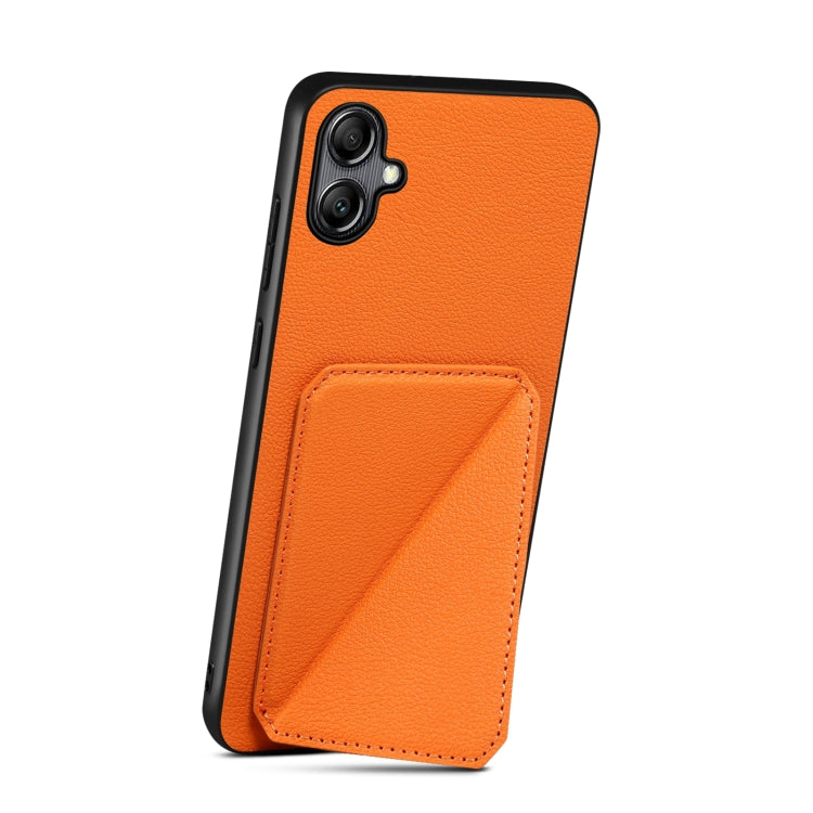 For Samsung Galaxy S24+ 5G Denior Imitation Calf Leather Back Phone Case with Holder(Orange) - Galaxy S24+ 5G Cases by Denior | Online Shopping UK | buy2fix