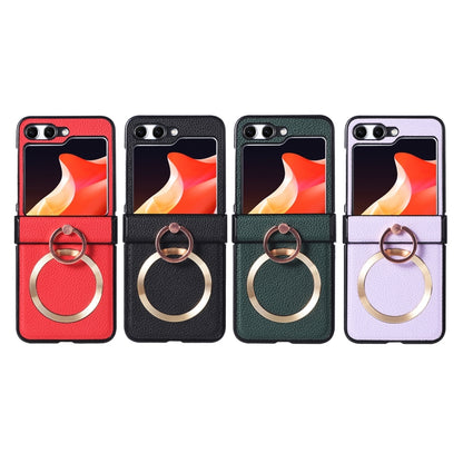 For Samsung Galaxy Z Flip5 MagSafe Ring Holder Three-stage Folding Phone Case(Red) - Galaxy Z Flip5 Cases by buy2fix | Online Shopping UK | buy2fix