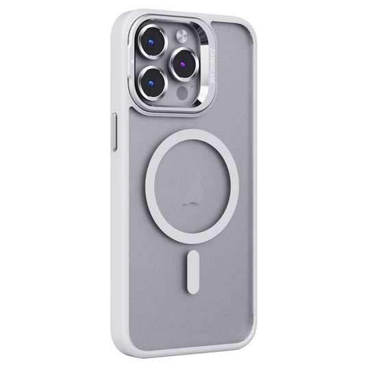 For iPhone 15 Pro Max Invisible Lens Holder PC + TPU Frosted MagSafe Phone Case(White) - iPhone 15 Pro Max Cases by buy2fix | Online Shopping UK | buy2fix