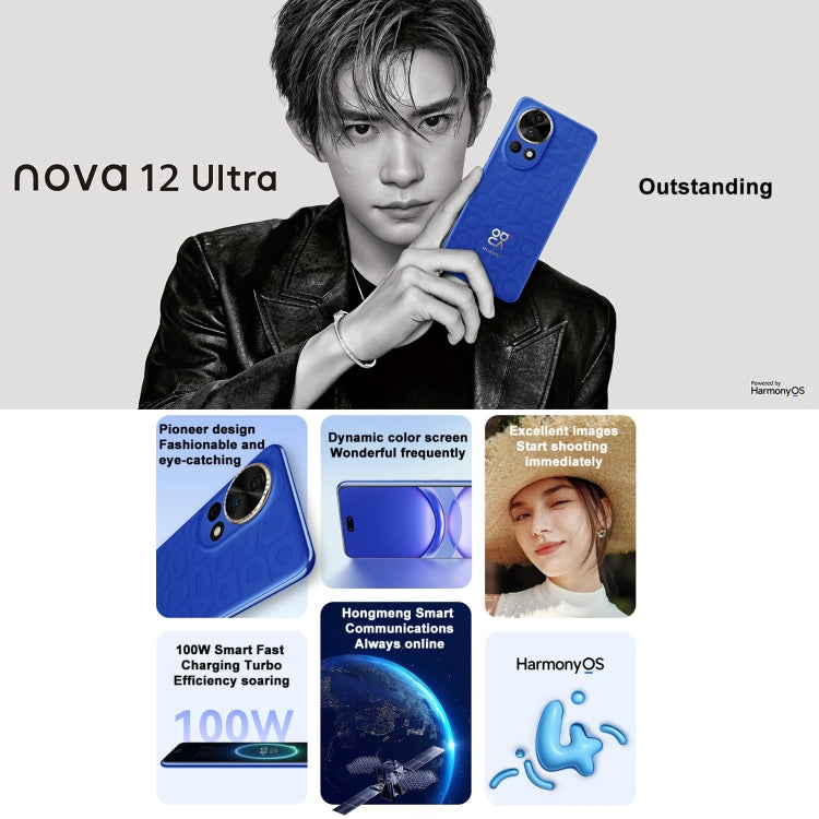 Huawei nova 12 Ultra, 12GB+512GB, Screen Fingerprint Identification, 6.76 inch HarmonyOS 4.0 Octa Core, Network: 4G, NFC, OTG, Not Support Google Play(Black) - Huawei Mate & P by Huawei | Online Shopping UK | buy2fix