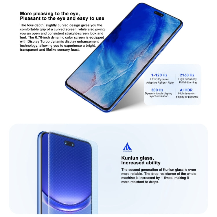 Huawei nova 12 Ultra, 12GB+1TB, Screen Fingerprint Identification, 6.76 inch HarmonyOS 4.0 Octa Core, Network: 4G, NFC, OTG, Not Support Google Play(Blue) - Huawei Mate & P by Huawei | Online Shopping UK | buy2fix