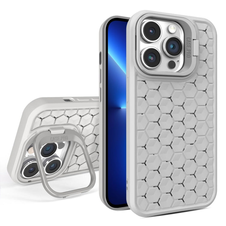 For iPhone 13 Pro Honeycomb Radiating Lens Holder Magsafe Phone Case(Grey) - iPhone 13 Pro Cases by buy2fix | Online Shopping UK | buy2fix