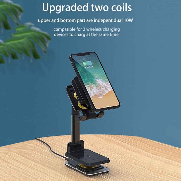 T6 2 in 1 Portable Folding Stand Wireless Charging, Style:Single Charge(White) - Apple Accessories by buy2fix | Online Shopping UK | buy2fix