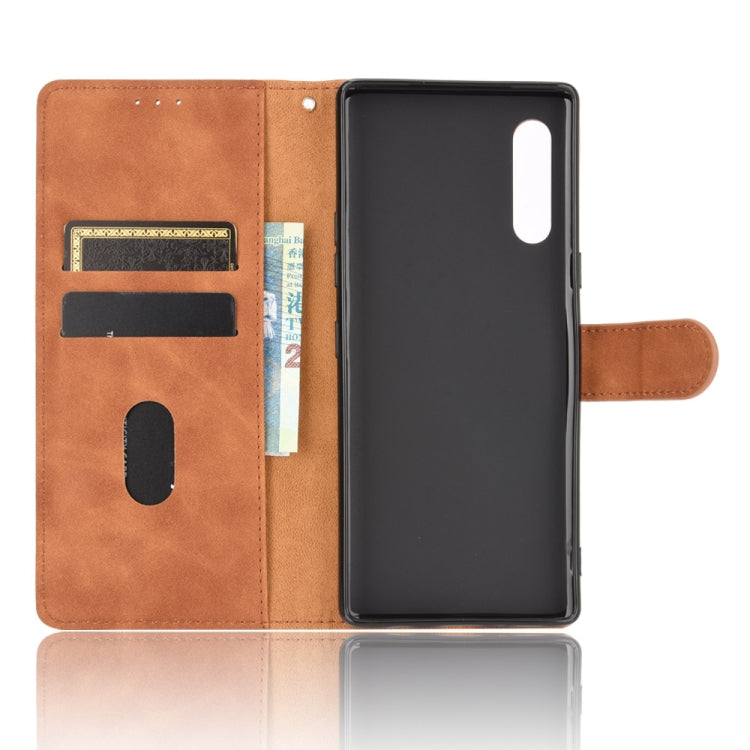 For LG Velvet Solid Color Skin Feel Magnetic Buckle Horizontal Flip Calf Texture PU Leather Case with Holder & Card Slots & Wallet(Brown) - Mobile Accessories by buy2fix | Online Shopping UK | buy2fix