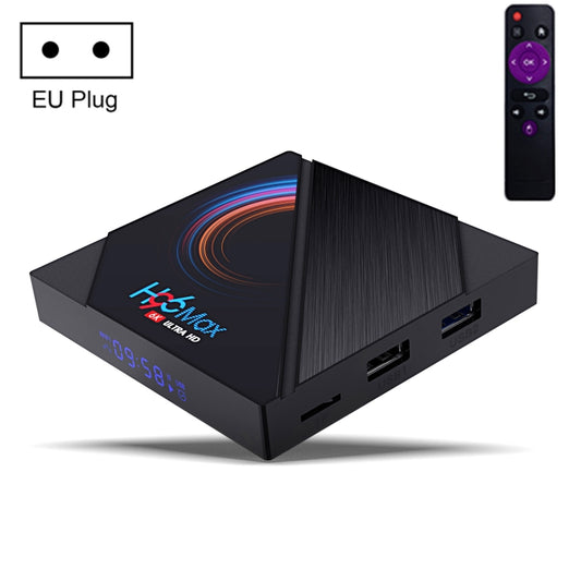 H96 Max 6K Ultra HD Smart TV Box with Remote Controller, Android 10.0, Allwinner H616 Quad Core ARM Cortex-A53, 2GB+16GB, Support TF Card / USBx2 / AV / HDMI / WIFI, EU Plug - Consumer Electronics by buy2fix | Online Shopping UK | buy2fix