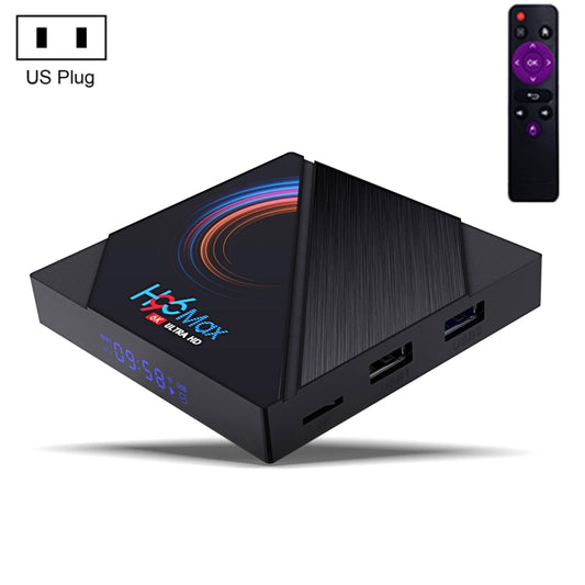 H96 Max 6K Ultra HD Smart TV Box with Remote Controller, Android 10.0, Allwinner H616 Quad Core ARM Cortex-A53, 4GB+32GB, Support TF Card / USBx2 / AV / HDMI / WIFI, US Plug - Consumer Electronics by buy2fix | Online Shopping UK | buy2fix