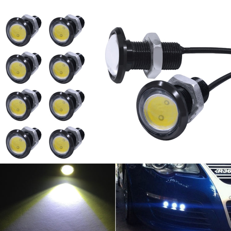 10 PCS 18mm 1.5W DC9-80V Motorcycle Eagle Eye Light Single Lens(White Light) - Eagle Eye Lights by buy2fix | Online Shopping UK | buy2fix