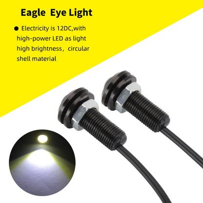 10 PCS 18mm 1.5W DC9-80V Motorcycle Eagle Eye Light Double Lens(White Light) - Eagle Eye Lights by buy2fix | Online Shopping UK | buy2fix