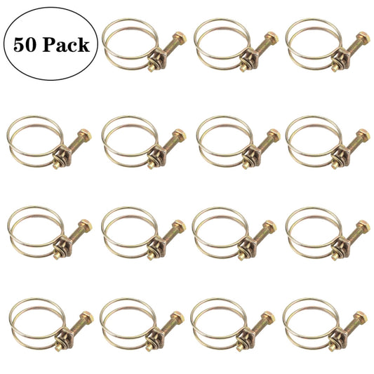 50 PCS M35 Adjustable Color Galvanized Iron Double Wire Hose Clamps - In Car by buy2fix | Online Shopping UK | buy2fix