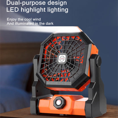 X3 Outdoor Portable Fan USB Charging Air Cooling Fan with LED Night Lamp (Orange) - Consumer Electronics by buy2fix | Online Shopping UK | buy2fix