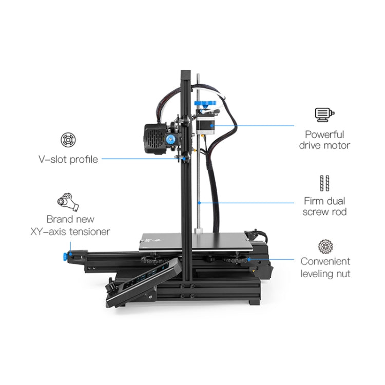 CREALITY Ender-3 V2 Craborundom Glass Platform Ultra-silent DIY 3D Printer, Print Size : 22 x 22 x 25cm, EU Plug - 3D Printer by Creality | Online Shopping UK | buy2fix