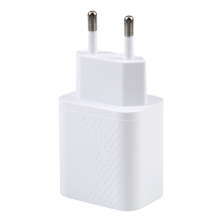 LZ-105A+C PD 20W USB-C/Type-C+QC 3.0 USB Ports Dot Pattern Travel Charger, EU Plug(White) - USB Charger by buy2fix | Online Shopping UK | buy2fix