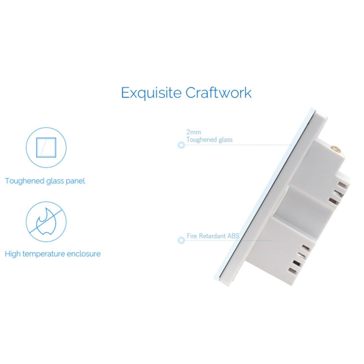 WS-UK-01 EWeLink APP & Touch Control 2A 1 Gang Tempered Glass Panel Smart Wall Switch, AC 90V-250V, UK Plug - Consumer Electronics by buy2fix | Online Shopping UK | buy2fix