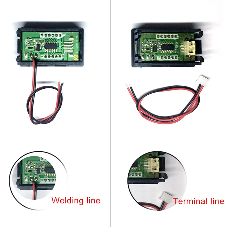 10 PCS 0.56 inch 2 Terminal Wires Digital Voltage Meter with Shell, Color Light Display, Measure Voltage: DC 4.5-30V (Red) - Consumer Electronics by buy2fix | Online Shopping UK | buy2fix