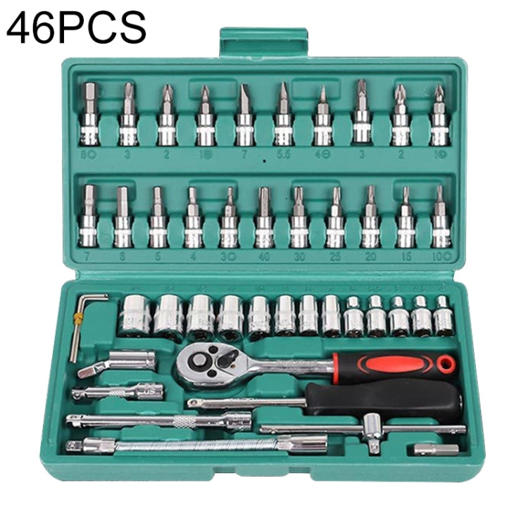 46 In 1 Multi-function Car Repair Combination Toolbox Ratchet Wrench Set (Blue) - Combination Kit by buy2fix | Online Shopping UK | buy2fix