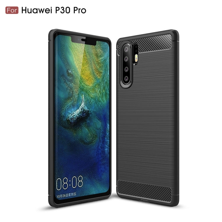 Brushed Texture Carbon Fiber Shockproof TPU Case for Huawei P30 Pro (Black) - Mobile Accessories by buy2fix | Online Shopping UK | buy2fix