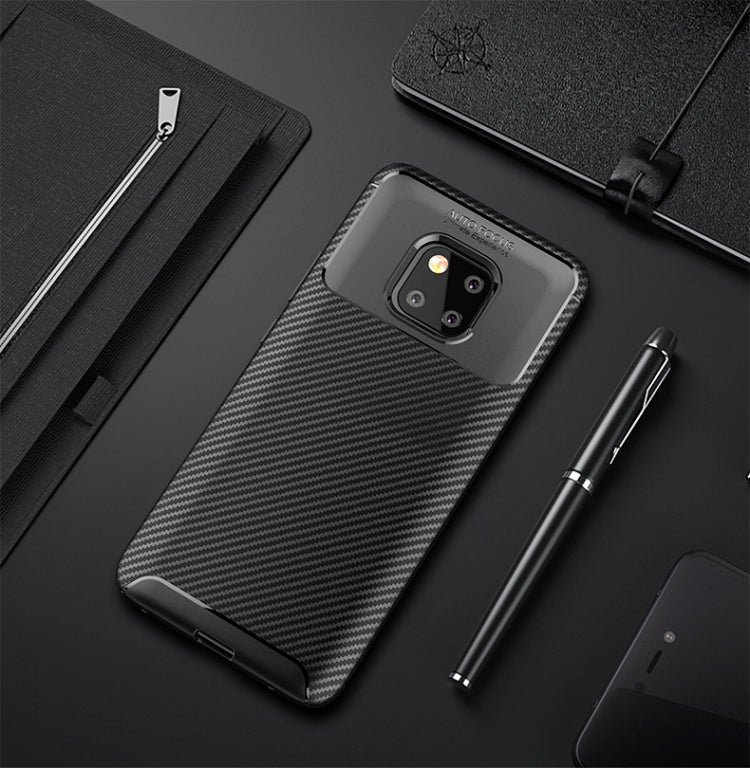 Beetle Shape Carbon Fiber Texture Shockproof TPU Case for Huawei Mate 20 Pro(Black) - Mobile Accessories by buy2fix | Online Shopping UK | buy2fix