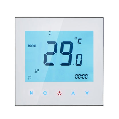 BHT-1000-GB-WIFI 16A Load Electronic Heating Type Touch LCD Digital WiFi Heating Room Thermostat with Sensor, Display Clock / Temperature / Periods / Time / Week / Heat etc.(White) - Indoor Thermometer by buy2fix | Online Shopping UK | buy2fix