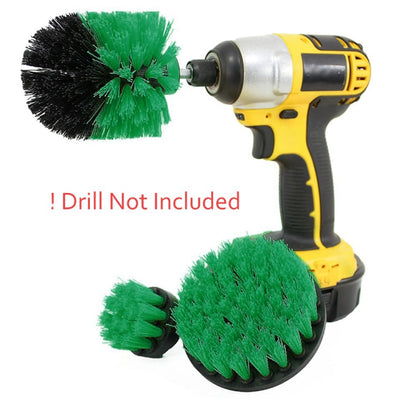 3 PCS Bathroom Kitchen Cleaning Brushes Kit for Electric Drill(Green) - Sponges, Cloths & Brushes by buy2fix | Online Shopping UK | buy2fix