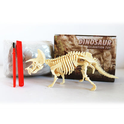 Assembled Triceratops Skeleton Archaeological Excavation Toys Simulation Fossil Model Manual Toys - DIY Developmental Toys by buy2fix | Online Shopping UK | buy2fix