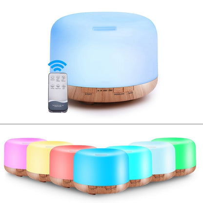 T500 Remote Control Wood Pattern Air Humidifier Automatic Alcohol Sprayer Essential Oil Diffuser Ultrasonic Mist Maker Ultrasonic Aroma Diffuser Atomizer Color LED, Capacity: 500ml, DC 24V, US Plug - Home & Garden by buy2fix | Online Shopping UK | buy2fix