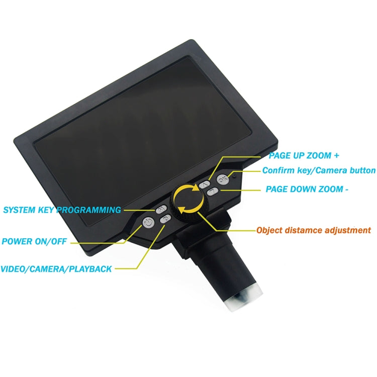 G1200 7 inch LCD Screen 1200X Portable Electronic Digital Desktop Stand Microscope, EU Plug - Consumer Electronics by buy2fix | Online Shopping UK | buy2fix