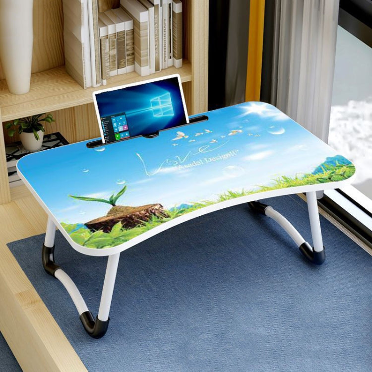 W-shaped Non-slip Legs Pattern Adjustable Folding Portable Laptop Desk with Card Slot (Letter Love) - Computer & Networking by buy2fix | Online Shopping UK | buy2fix