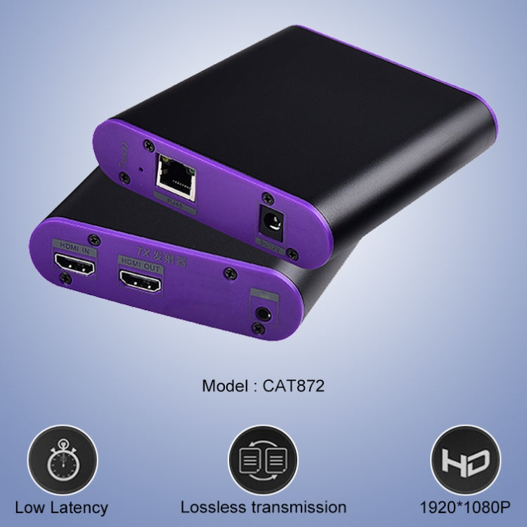 CAT872 HDMI Extender (Receiver & Sender) over CAT5e/CAT6 Cable , Transmission Distance: 200m (UK Plug) - Amplifier by buy2fix | Online Shopping UK | buy2fix