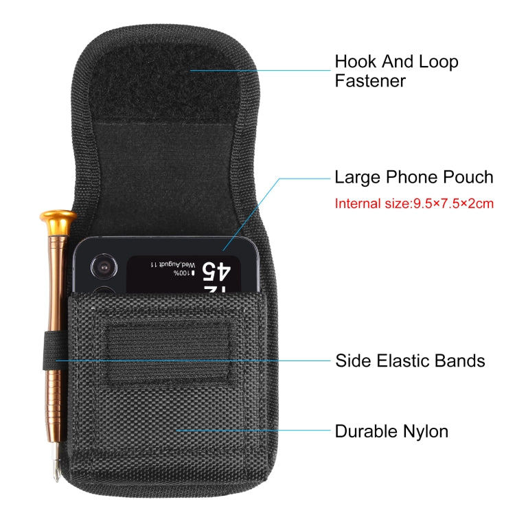 HAWEEL Flip Phone Nylon Cloth Belt Clip Carrying Pouch Bag (Black) -  by HAWEEL | Online Shopping UK | buy2fix