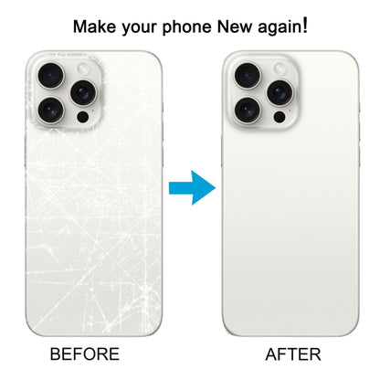 For iPhone 15 Pro Max Easy Replacement Big Camera Hole Glass Back Battery Cover(White) -  by buy2fix | Online Shopping UK | buy2fix