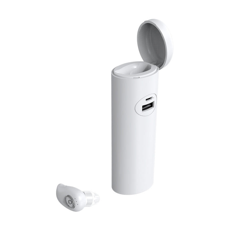 V21 Mini Single Ear Stereo Bluetooth V5.0 Wireless Earphones with Charging Box(White) - Bluetooth Earphone by buy2fix | Online Shopping UK | buy2fix