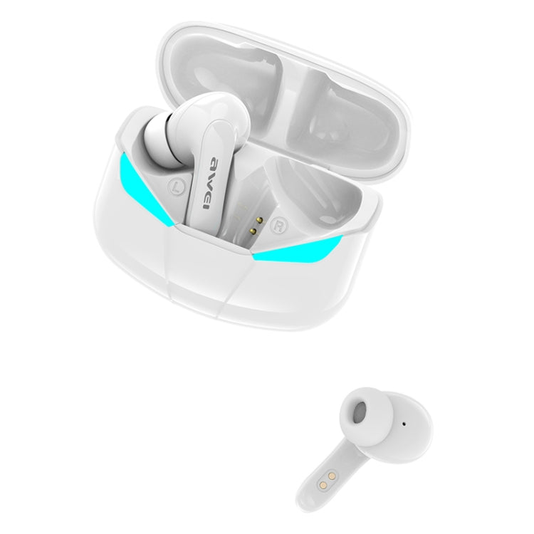 awei T35 Bluetooth V5.0 Ture Wireless Sports Game Dual Mode IPX5 Waterproof TWS Headset with Charging Case (White) - TWS Earphone by awei | Online Shopping UK | buy2fix