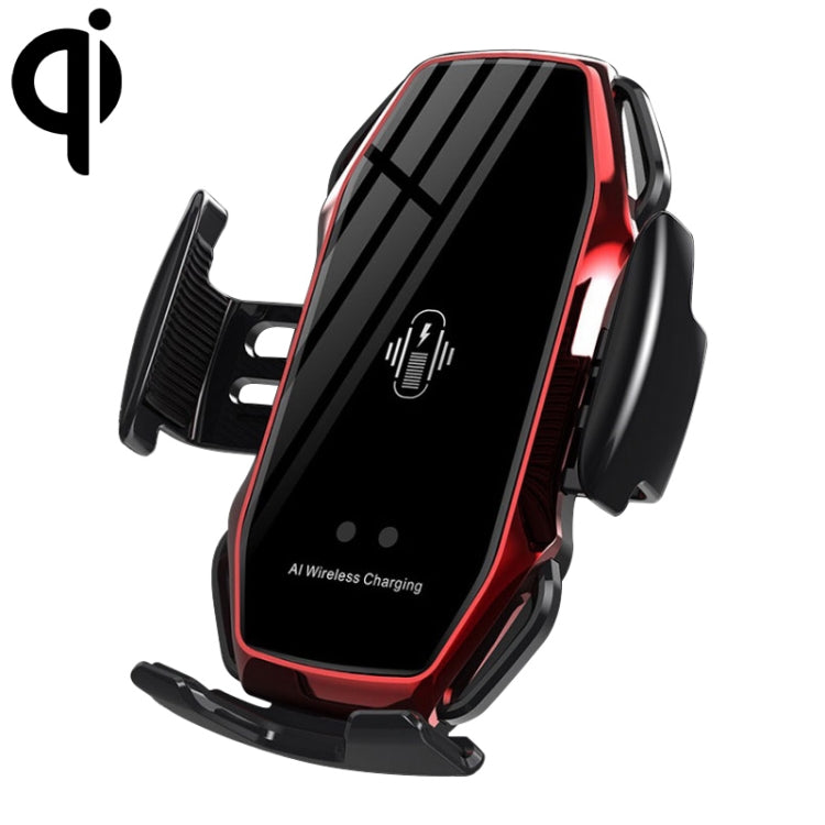 A5 10W Car Infrared Wireless Mobile Auto-sensing Phone Charger Holder, Interface：USB-C / Type-C(Red) - In Car by buy2fix | Online Shopping UK | buy2fix