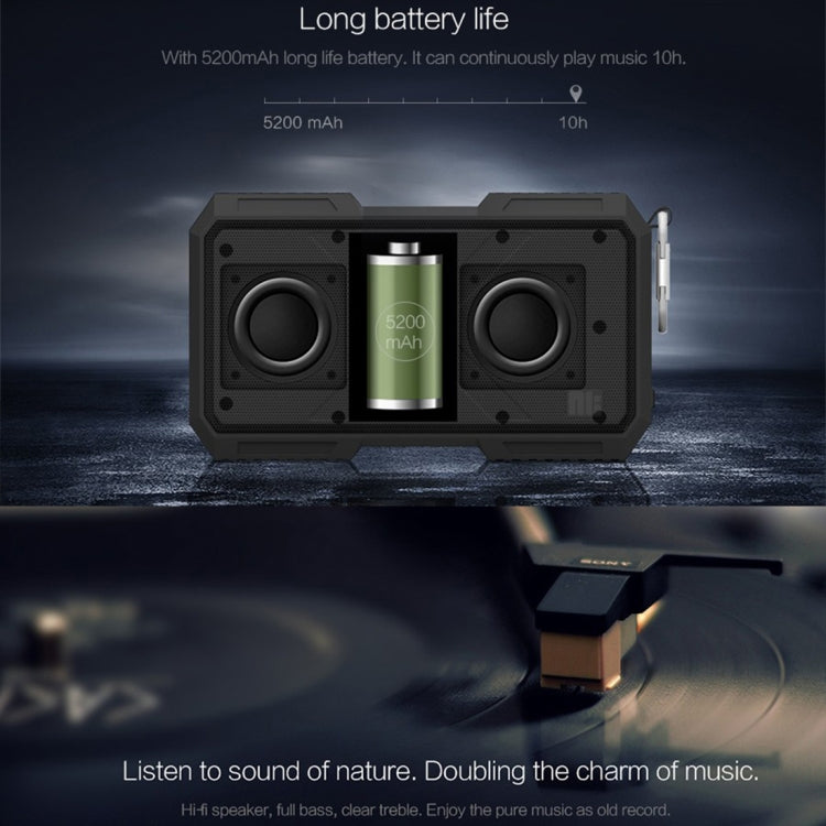 NILLKIN X-Man Portable Outdoor Sports Waterproof Bluetooth Speaker Stereo Wireless Sound Box Subwoofer Audio Receiver, For iPhone, Galaxy, Sony, Lenovo, HTC, Huawei, Google, LG, Xiaomi, other Smartphones(Green) - Waterproof Speaker by NILLKIN | Online Shopping UK | buy2fix