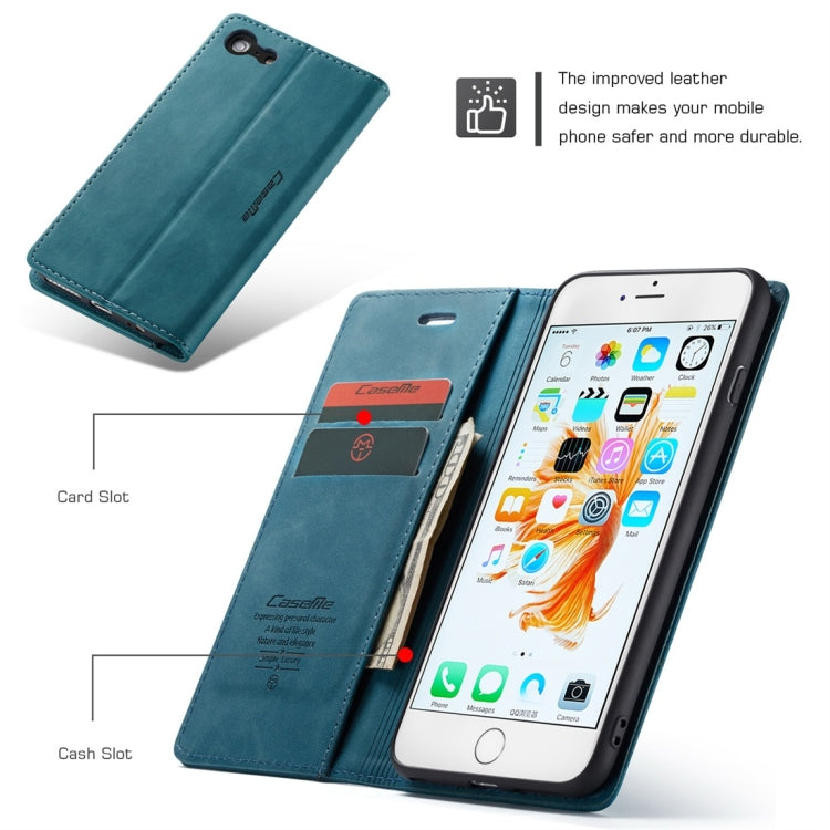 CaseMe-013 Multifunctional Retro Frosted Horizontal Flip Leather Case for iPhone 6 Plus / 6s Plus, with Card Slot & Holder & Wallet(Blue) - Apple Accessories by CaseMe | Online Shopping UK | buy2fix