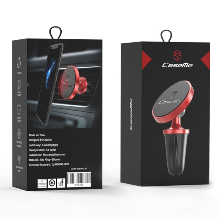 CaseMe Universal 360 Degree Rotation Magnetic Car Air Outlet Vent Mount Phone Holder, For iPhone, Galaxy, Sony, Lenovo, HTC, Huawei, and other Smartphones (Red) - Car Holders by CaseMe | Online Shopping UK | buy2fix