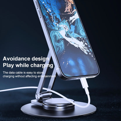 LK-T639 360 Degree Rotatable Foldable Magnetic Aluminum Alloy Desktop Phone Holder (Silver) - Desktop Holder by buy2fix | Online Shopping UK | buy2fix