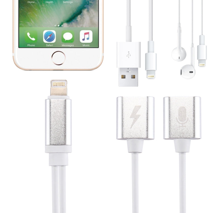 8 Pin Male to Female Charger + 8 Pin Female Audio Adapter, Support iOS 10.3.1 or Above Phones & Call Function - Earphone Adapter by buy2fix | Online Shopping UK | buy2fix