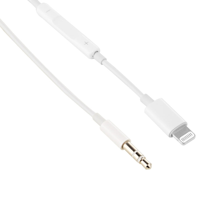 MH021 1m 8 Pin to 3.5mm AUX Audio Cable Support Line Control(White) - Video & Audio Cable by buy2fix | Online Shopping UK | buy2fix