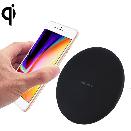 9V 1A / 5V 1A Universal Round Shape Qi Standard Fast Wireless Charger(Black) - Wireless Charger by buy2fix | Online Shopping UK | buy2fix