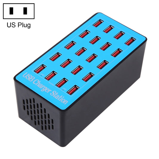 WLX-A5+ 100W 20 USB Ports Charger Station Automatically Assigned Smart Charger with Power LED Indicator, US Plug - Multifunction Charger by buy2fix | Online Shopping UK | buy2fix