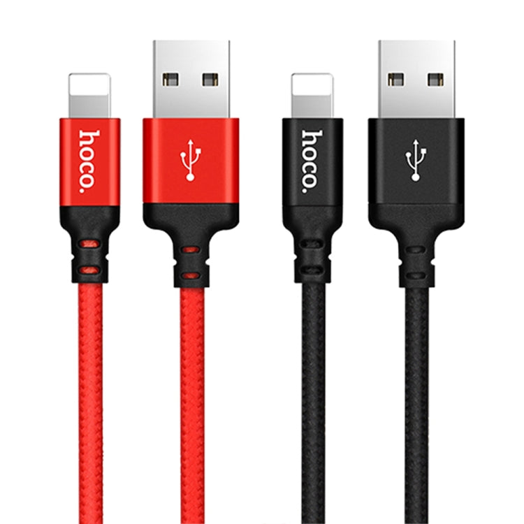 hoco X14 2m Nylon Braided Aluminium Alloy 8 Pin to USB Data Sync Charging Cable(Red) - Normal Style Cable by hoco | Online Shopping UK | buy2fix
