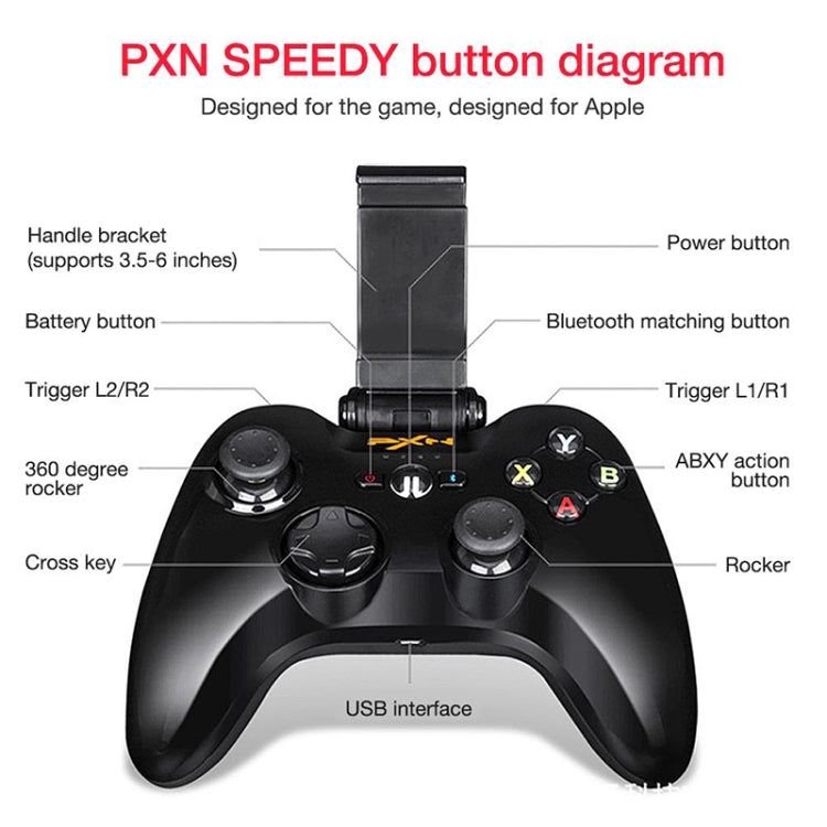 PXN PXN-6603 MFI Mobile Phone Wireless Bluetooth Game Handle Controller, Compatible with iOS System(White) - Controller Gamepad by PXN | Online Shopping UK | buy2fix